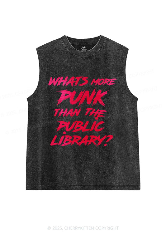 Punk Than Public Library Y2K Washed Muscle Tank Cherrykitten