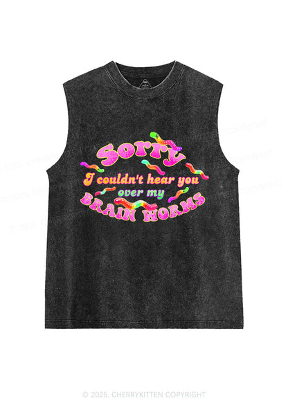 Brain Worms Y2K Washed Muscle Tank Cherrykitten