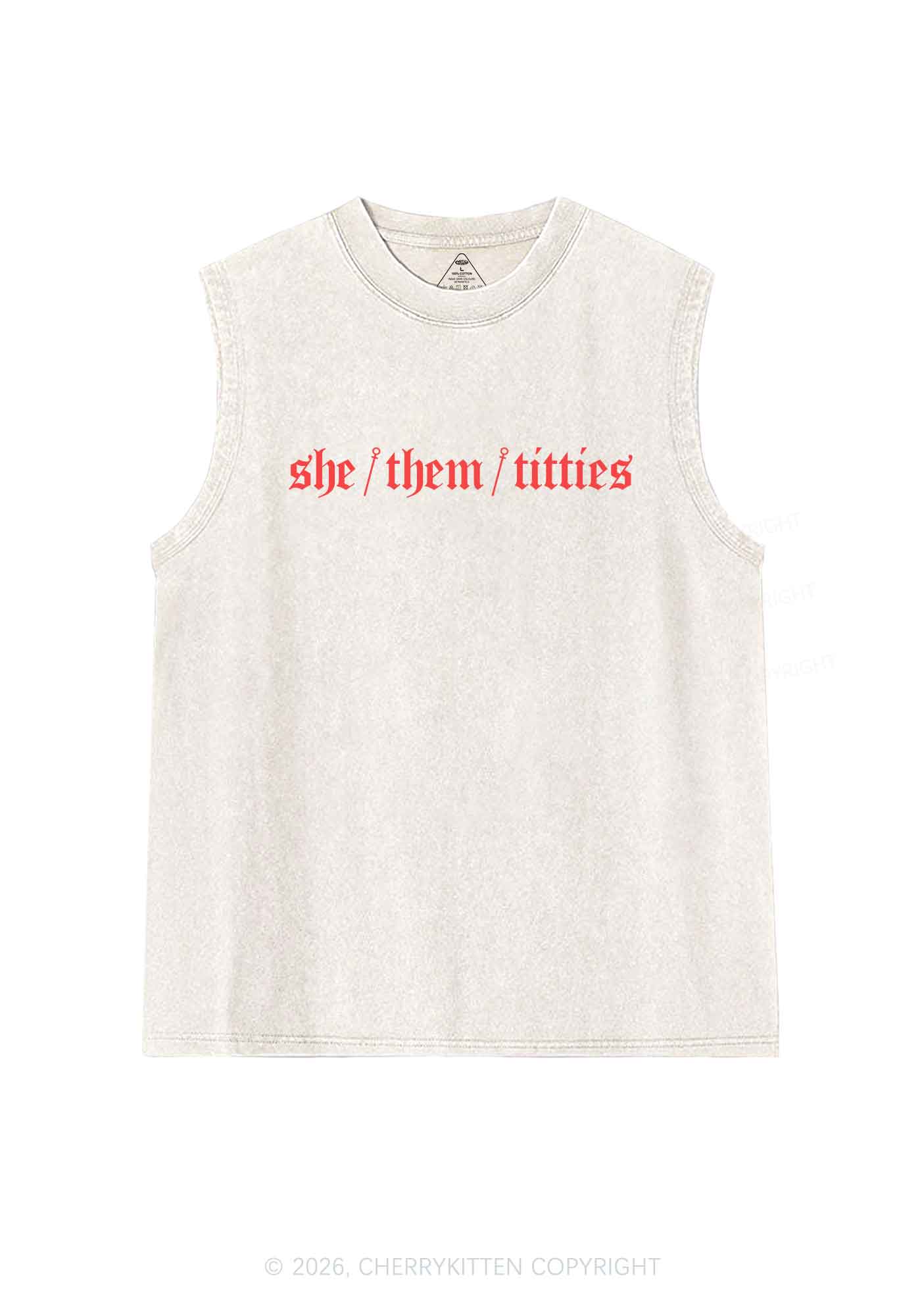 She Them Txtties Pride Y2K Washed Muscle Tank Cherrykitten