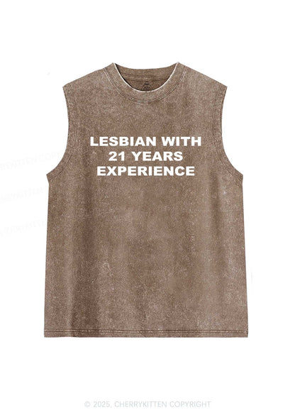 Custom Lesbian Experience Pride Y2K Washed Muscle Tank Cherrykitten