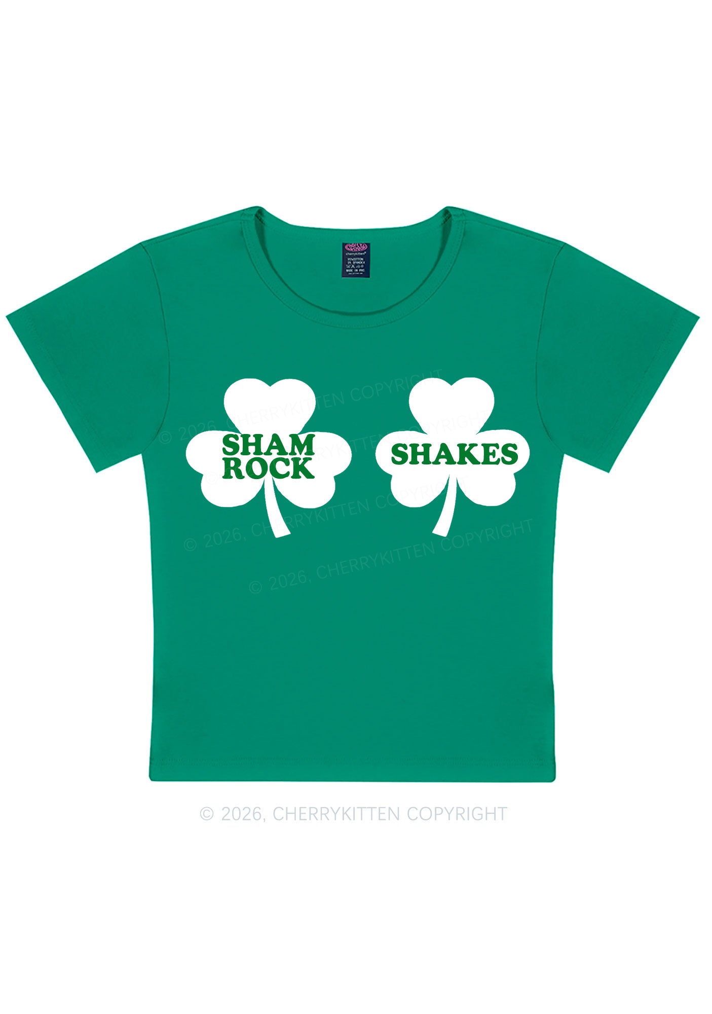 Shamrock Shakes St Patricks Y2K Baby Tee Cherrykitten