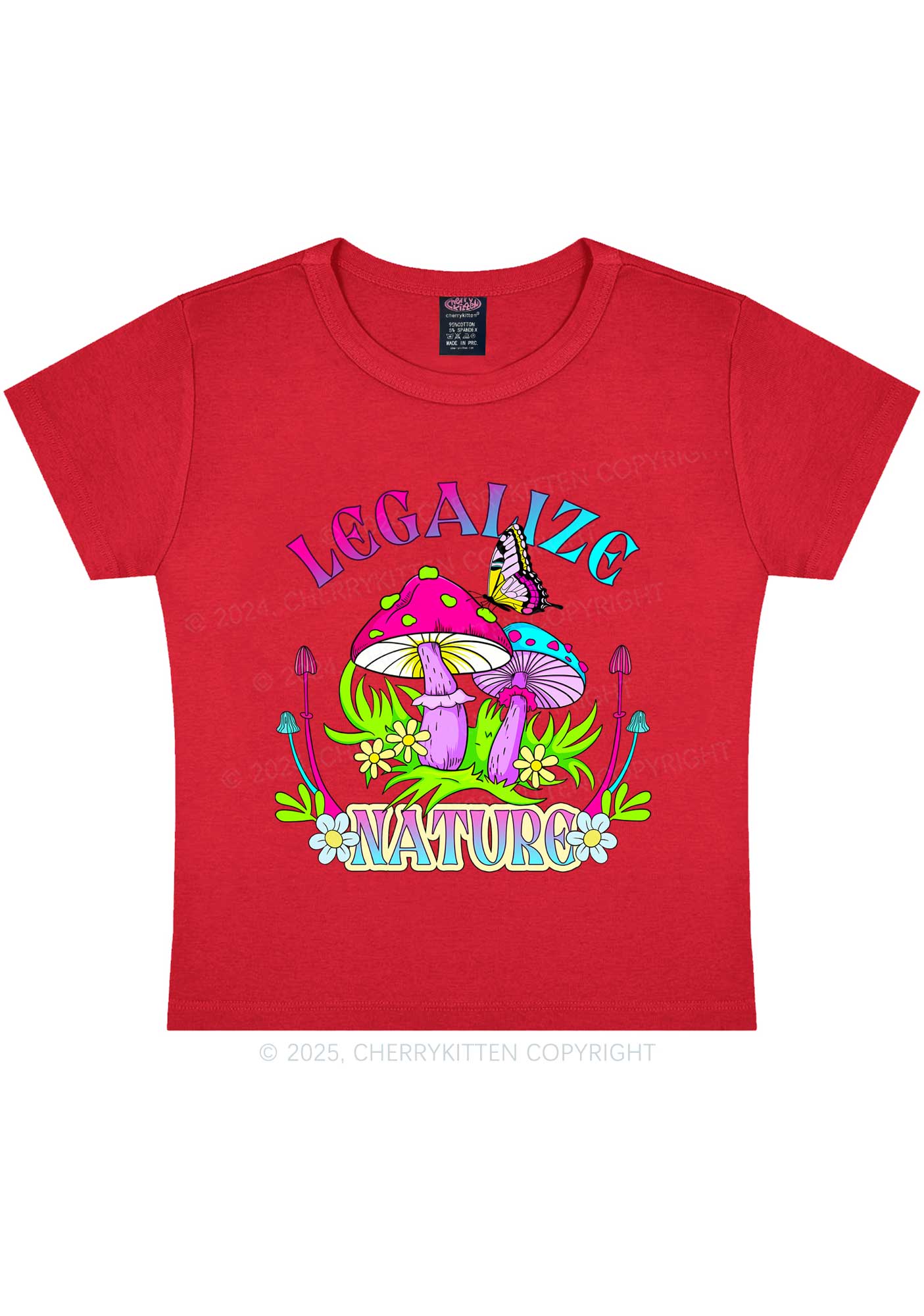 Legalize Nature Shrooms Y2K Baby Tee Cherrykitten