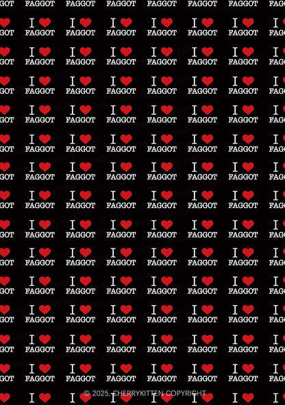 I Love Faggot Valentine's Day Y2K Print Mini Skirt Cherrykitten