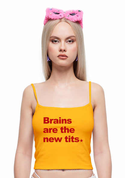Brains Are New Txts Y2K Spaghetti Strap Cami Cherrykitten