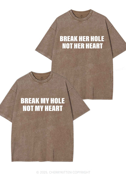 Break Hole Not Heart Y2K Valentine's Day Washed Tee Cherrykitten