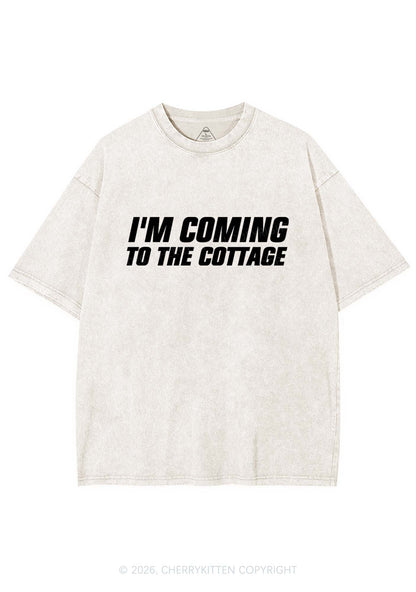 Im Coming To The Cottage HR Y2K Shirts Washed Tee Cherrykitten