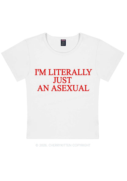 Im Literally Just An Asexual Pride Y2K Baby Tee Cherrykitten