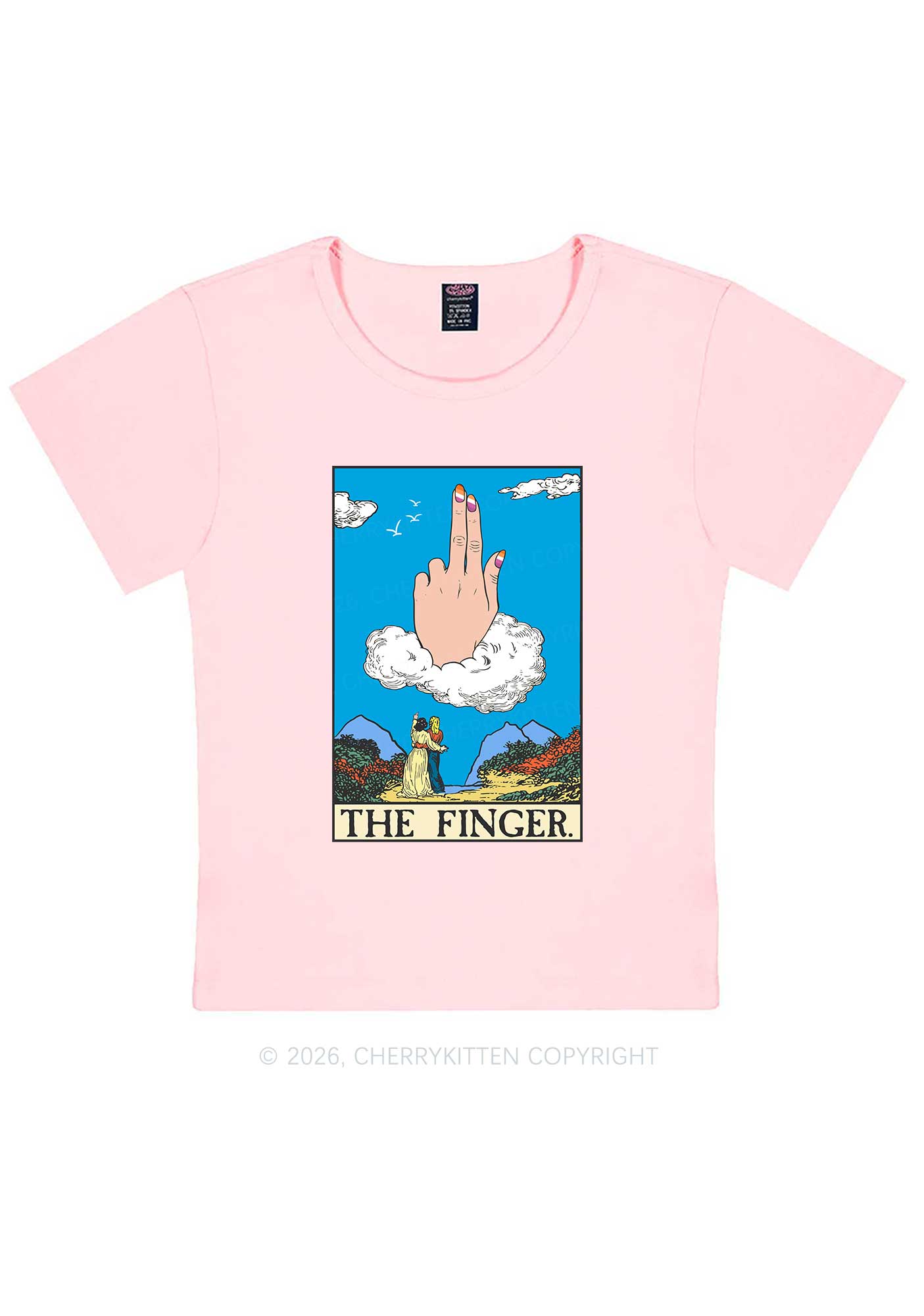 The Lesbians Finger Pride Y2K Baby Tee Cherrykitten