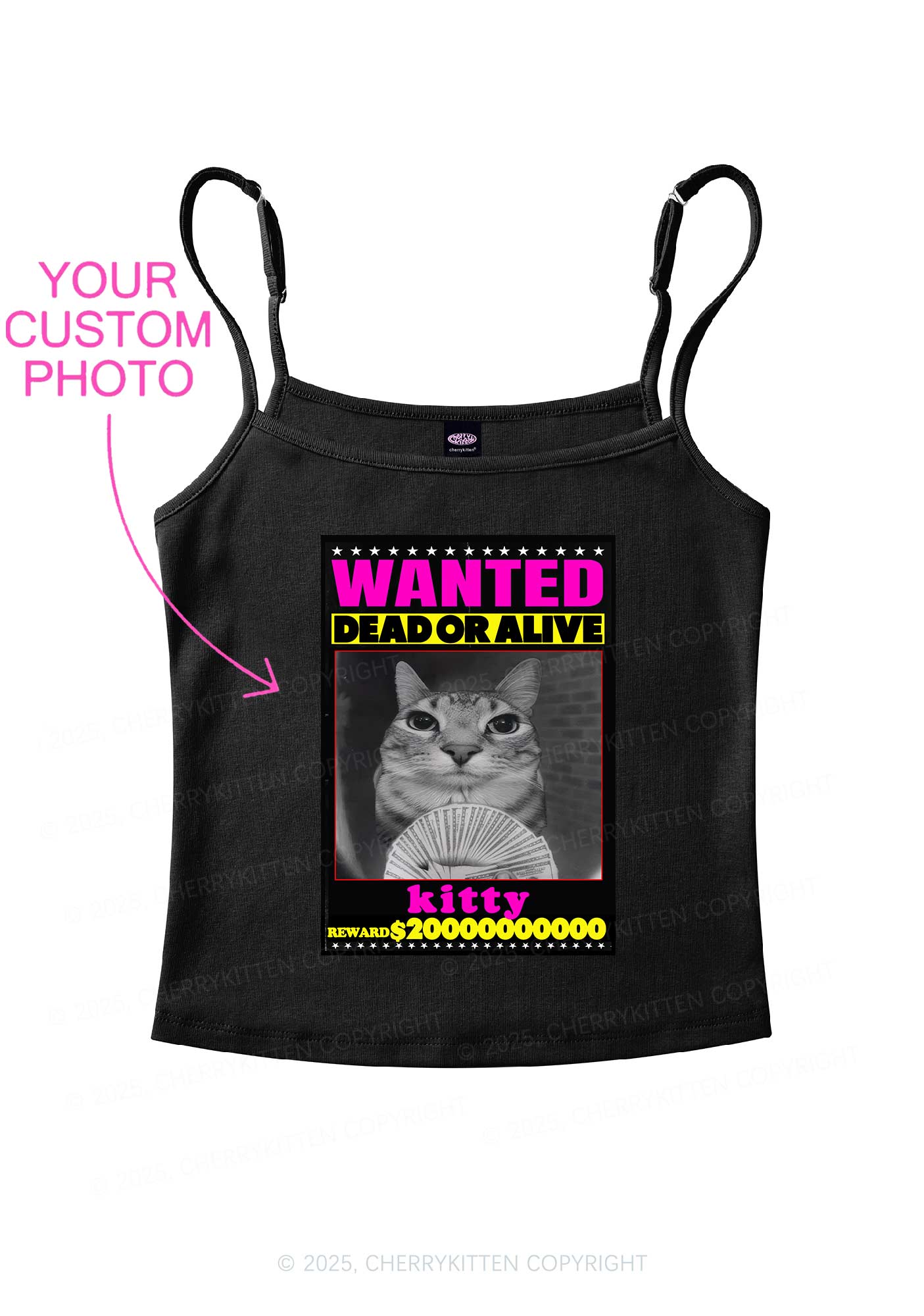Custom Wanted Kitten Y2K Spaghetti Strap Cami Cherrykitten