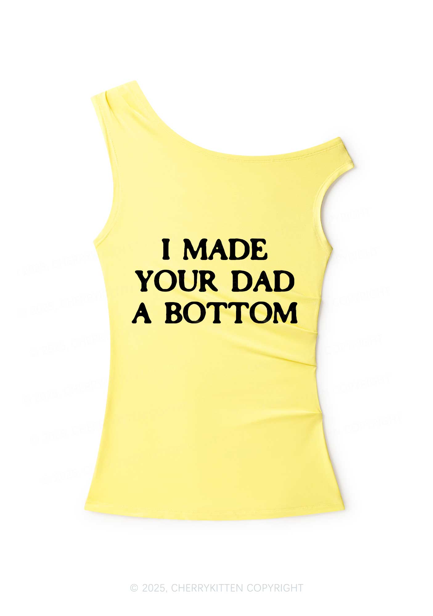 Made Your Dad Bottom Pride Y2K Off Shoulder Tank Top Cherrykitten