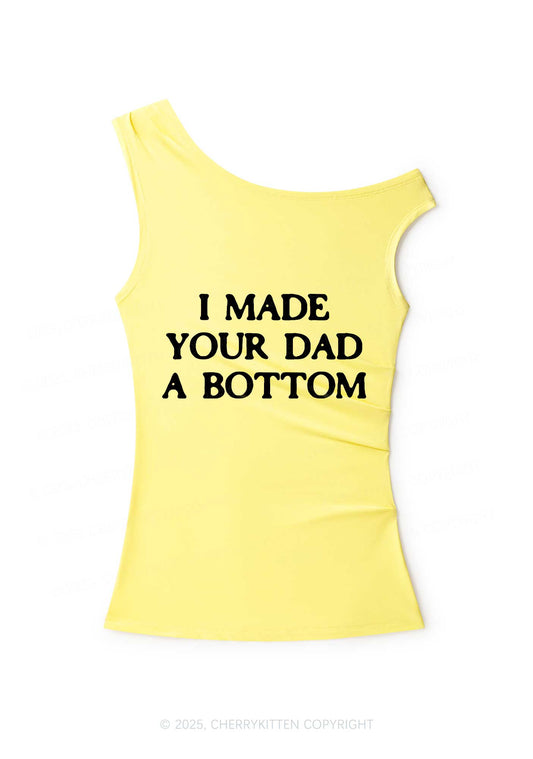 Made Your Dad Bottom Pride Y2K Off Shoulder Tank Top Cherrykitten