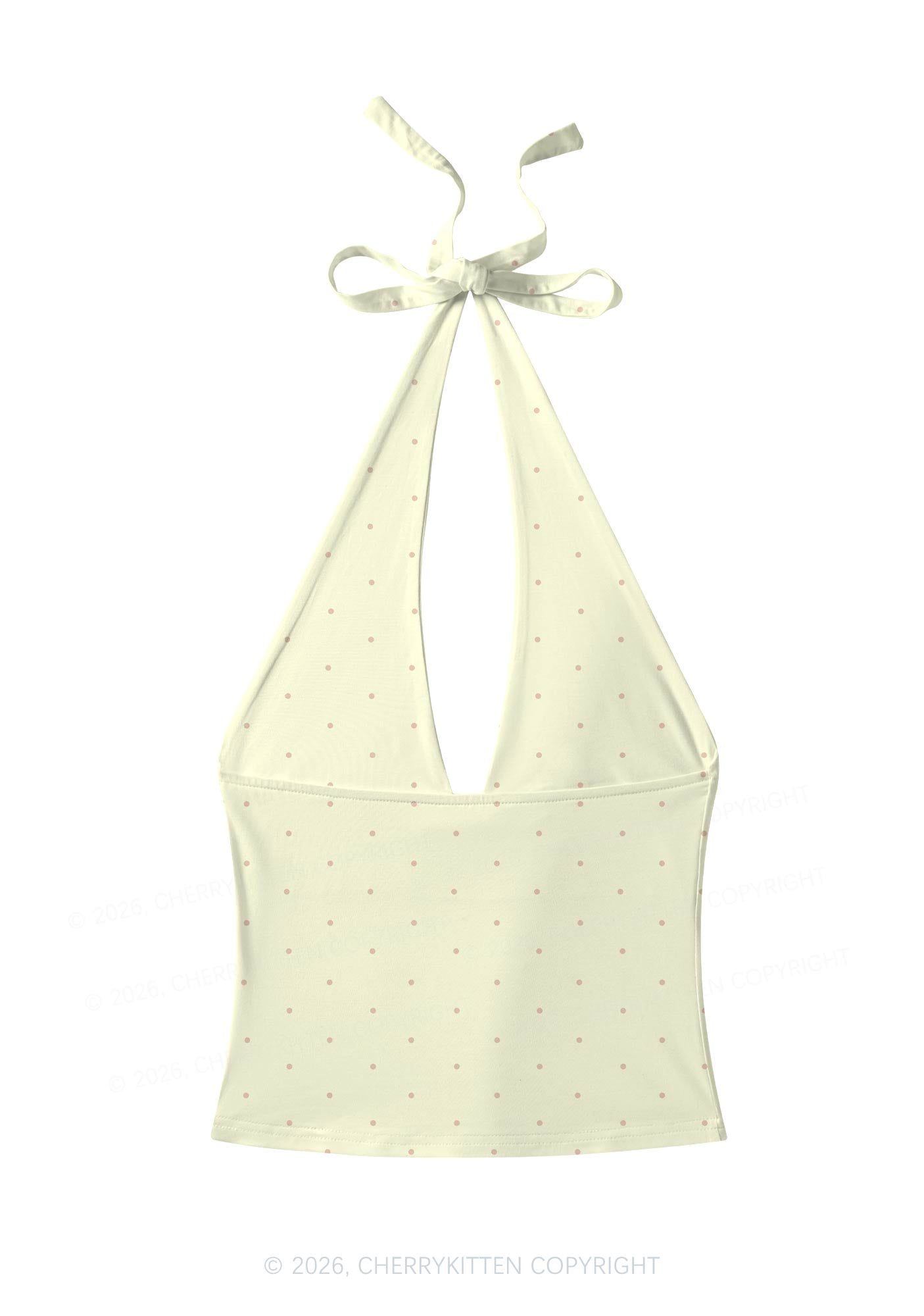 Girl Kisser Yellow Dots Pride Y2K Print Halter Deep V Neck Cami Cherrykitten