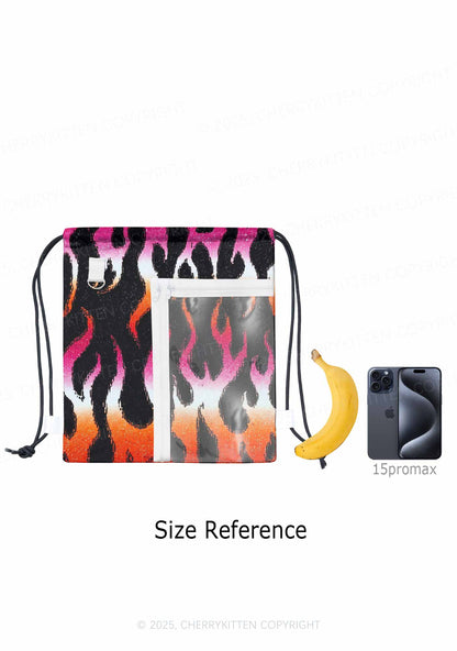 Lesbian Flame Pride Y2K Drawstring Itabag Backpack Cherrykitten