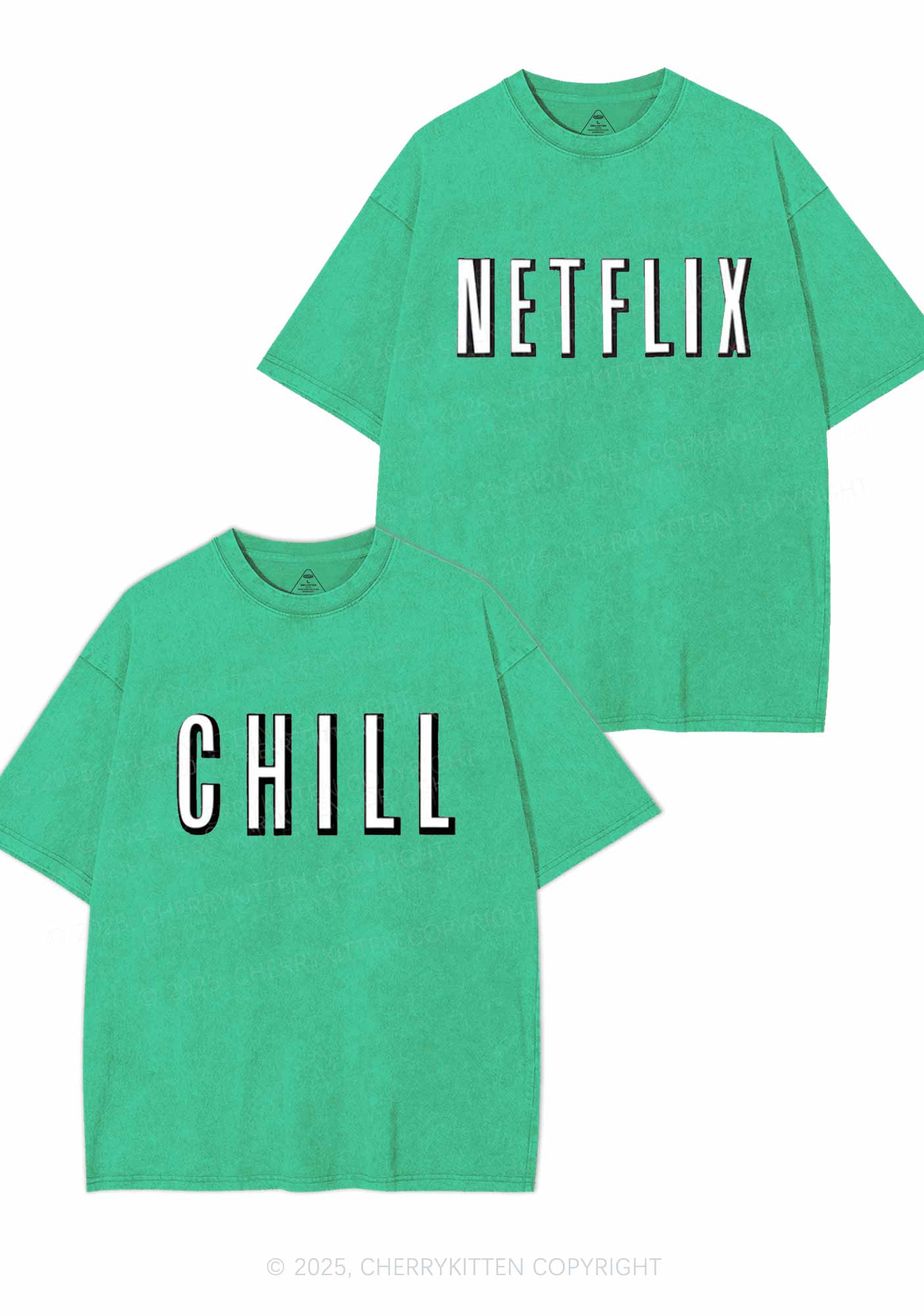 Netflix Chill Y2K Valentine's Day Washed Tee Cherrykitten