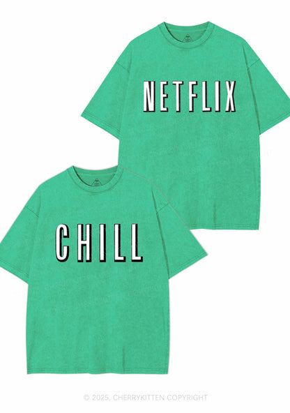 Netflix Chill Y2K Valentine's Day Washed Tee Cherrykitten