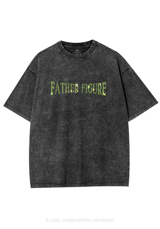 Rhinestone Father Figure Y2K Shirts Washed Tee Cherrykitten