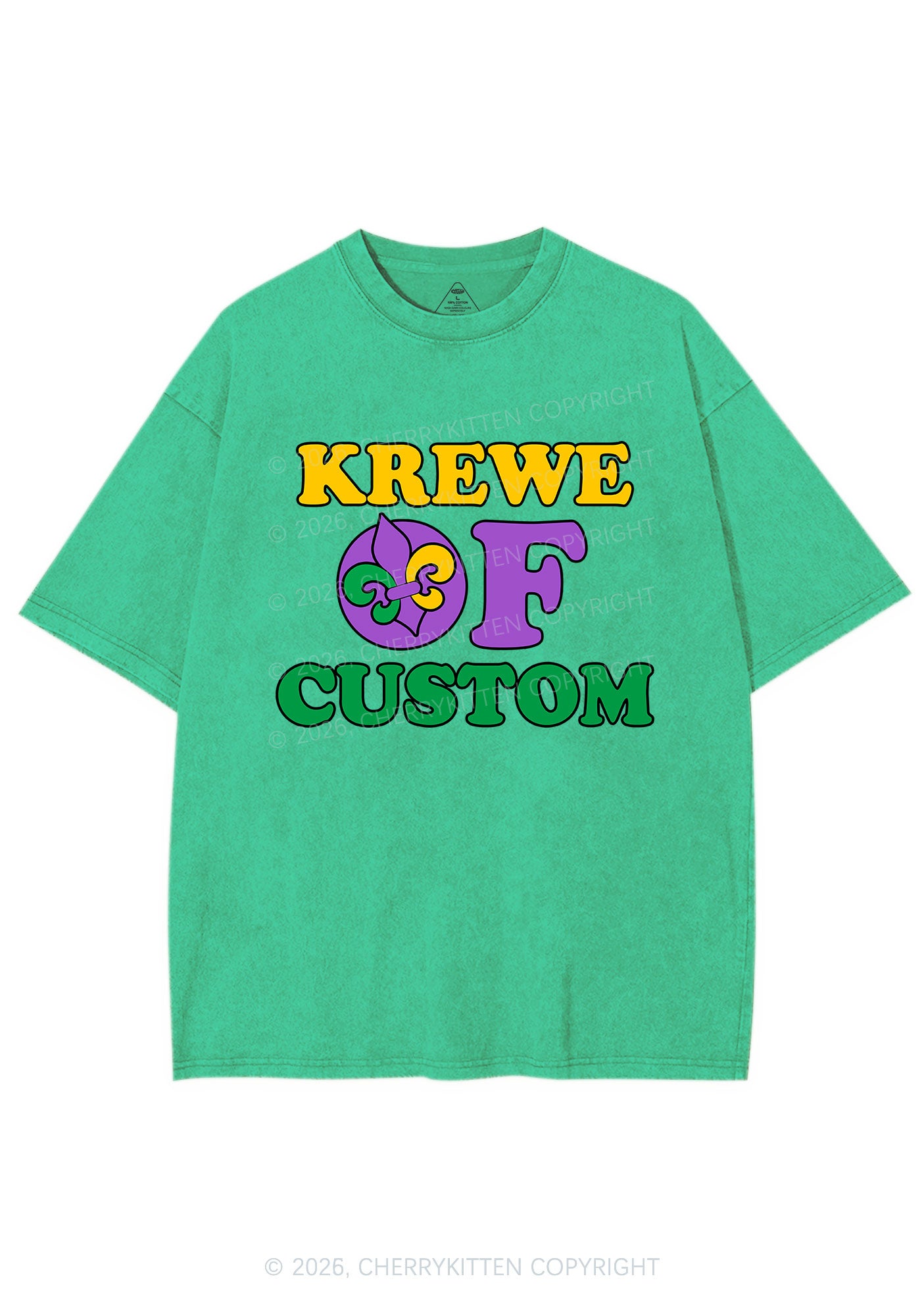 Krewe Of Custom Y2K Shirts Washed Tee Cherrykitten