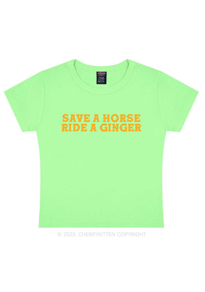 Ride A Ginger Y2K Baby Tee Cherrykitten