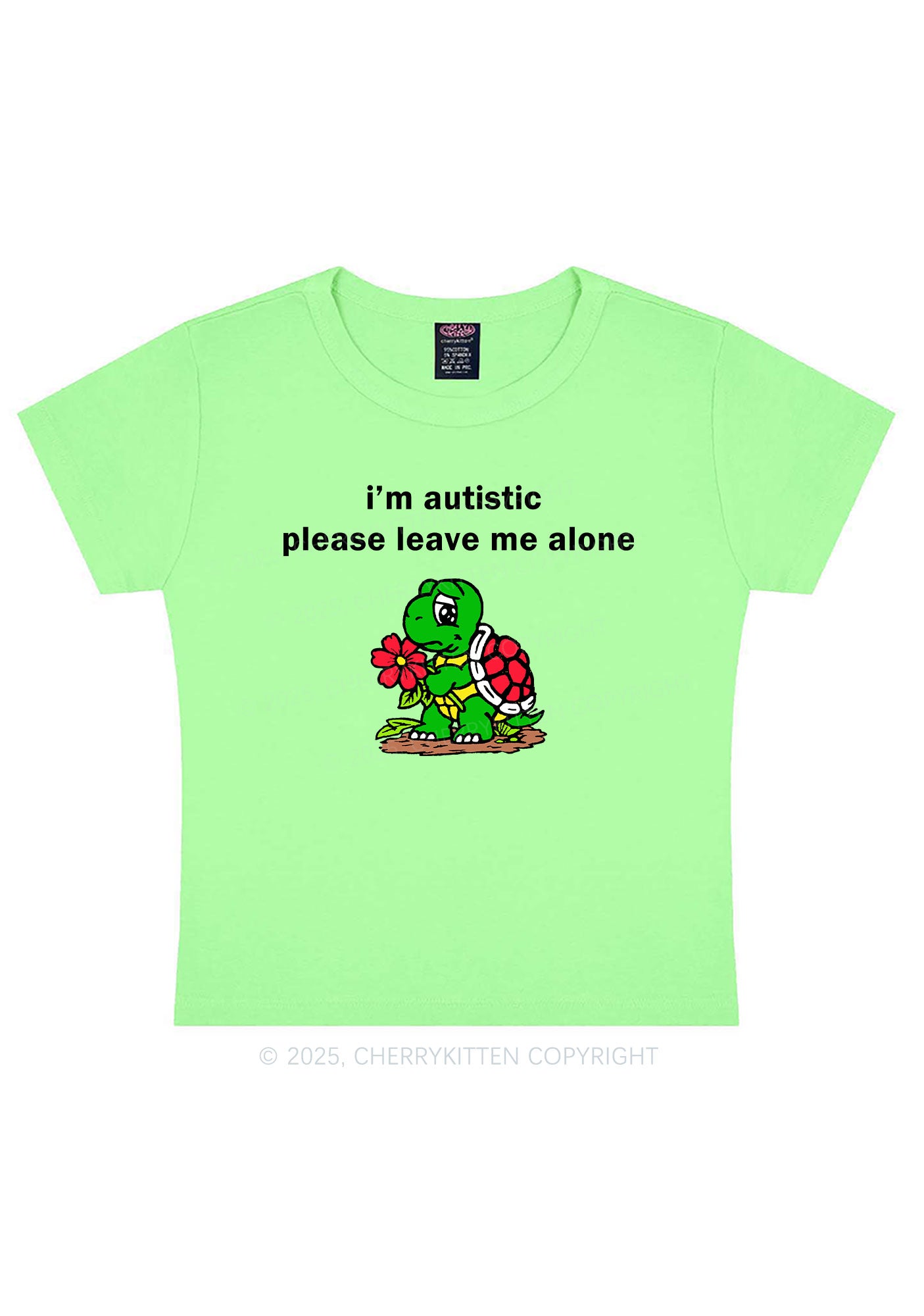 Im Autistic Leave Me Alone Y2K Baby Tee Cherrykitten