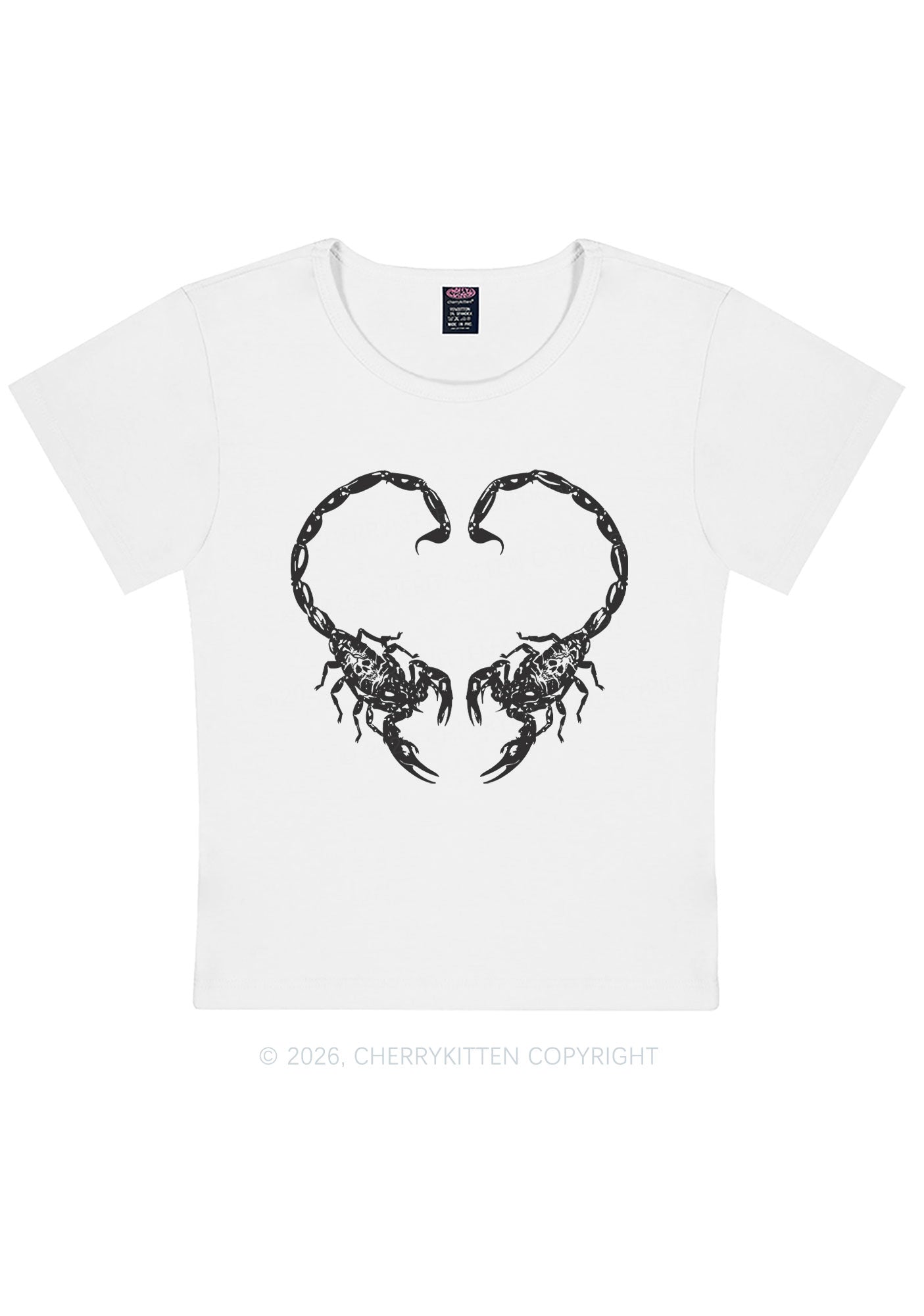 Skull Scorpion Heart Y2K Baby Tee Cherrykitten