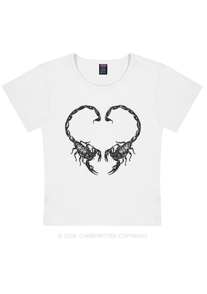 Skull Scorpion Heart Y2K Baby Tee Cherrykitten