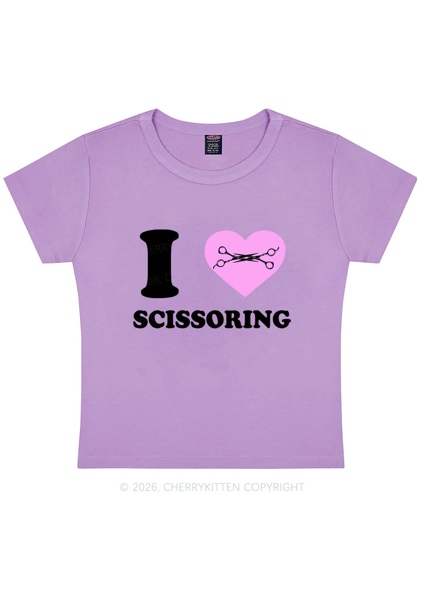 I Love Scissoring Pride Y2K Baby Tee Cherrykitten