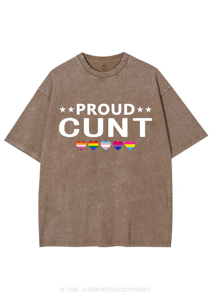 Proud Cxxt Pride Y2K Shirts Washed Tee Cherrykitten