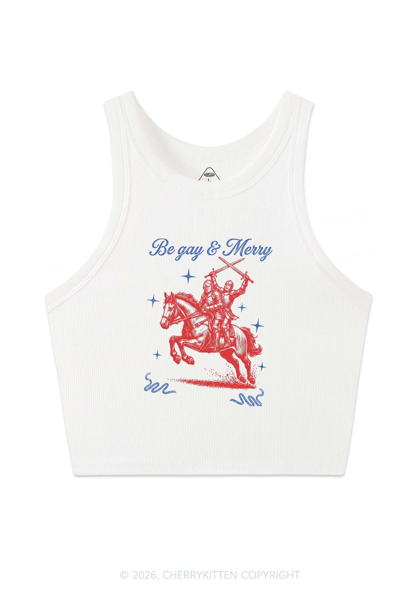 Be Gay Merry Pride Y2K Crop Tank Top Cherrykitten