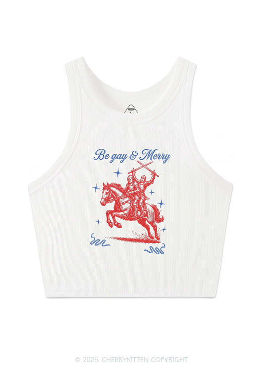 Be Gay Merry Pride Y2K Crop Tank Top Cherrykitten