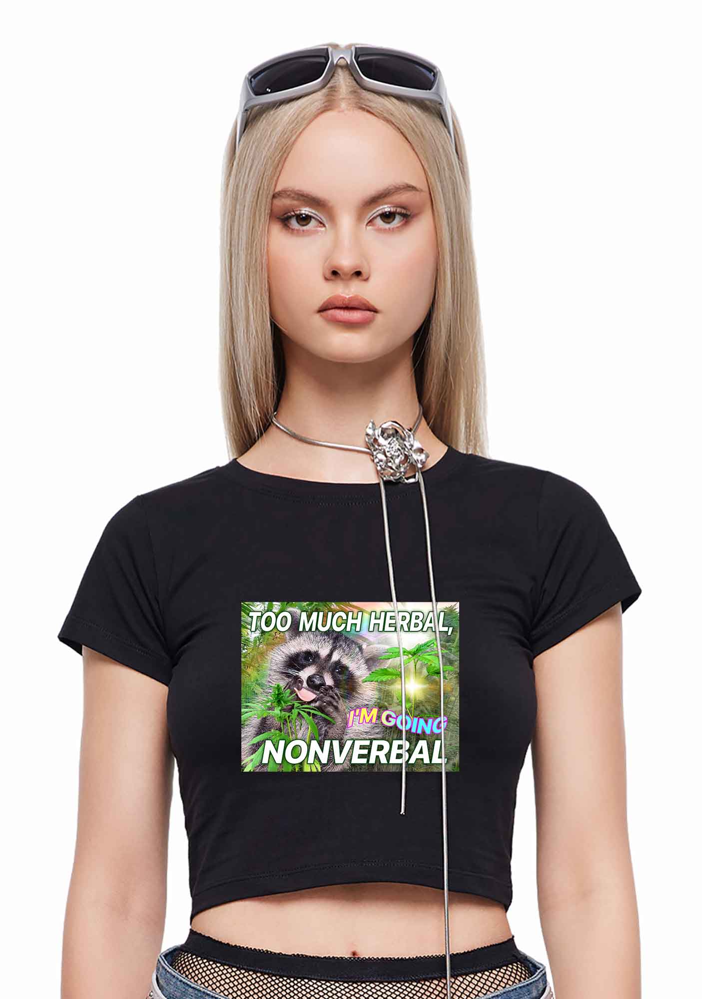 Im Going Nonverbal Y2K Baby Tee Cherrykitten