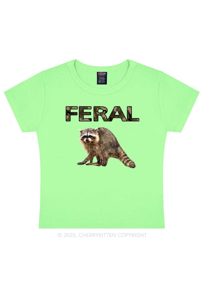 Feral Raccoon Y2K Baby Tee Cherrykitten