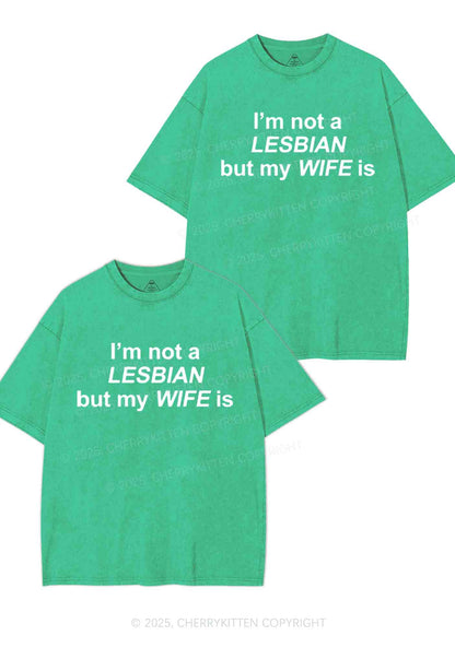 My Wife Is Lesbian Y2K Valentine's Day Washed Tee Cherrykitten