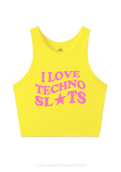 I Love Techno Slxts Y2K Crop Tank Top Cherrykitten