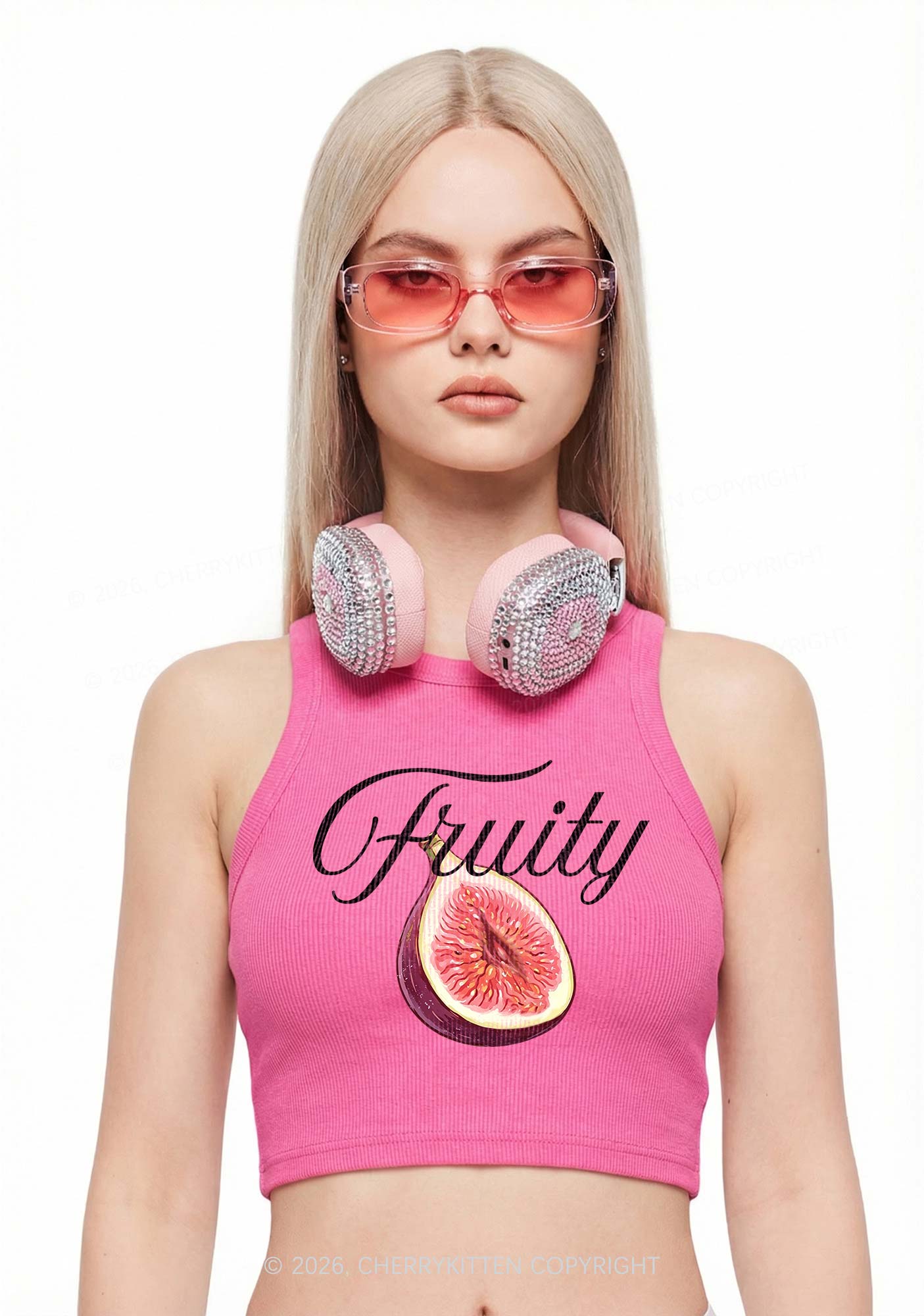 Fruity Fig Pride Y2K Crop Tank Top Cherrykitten