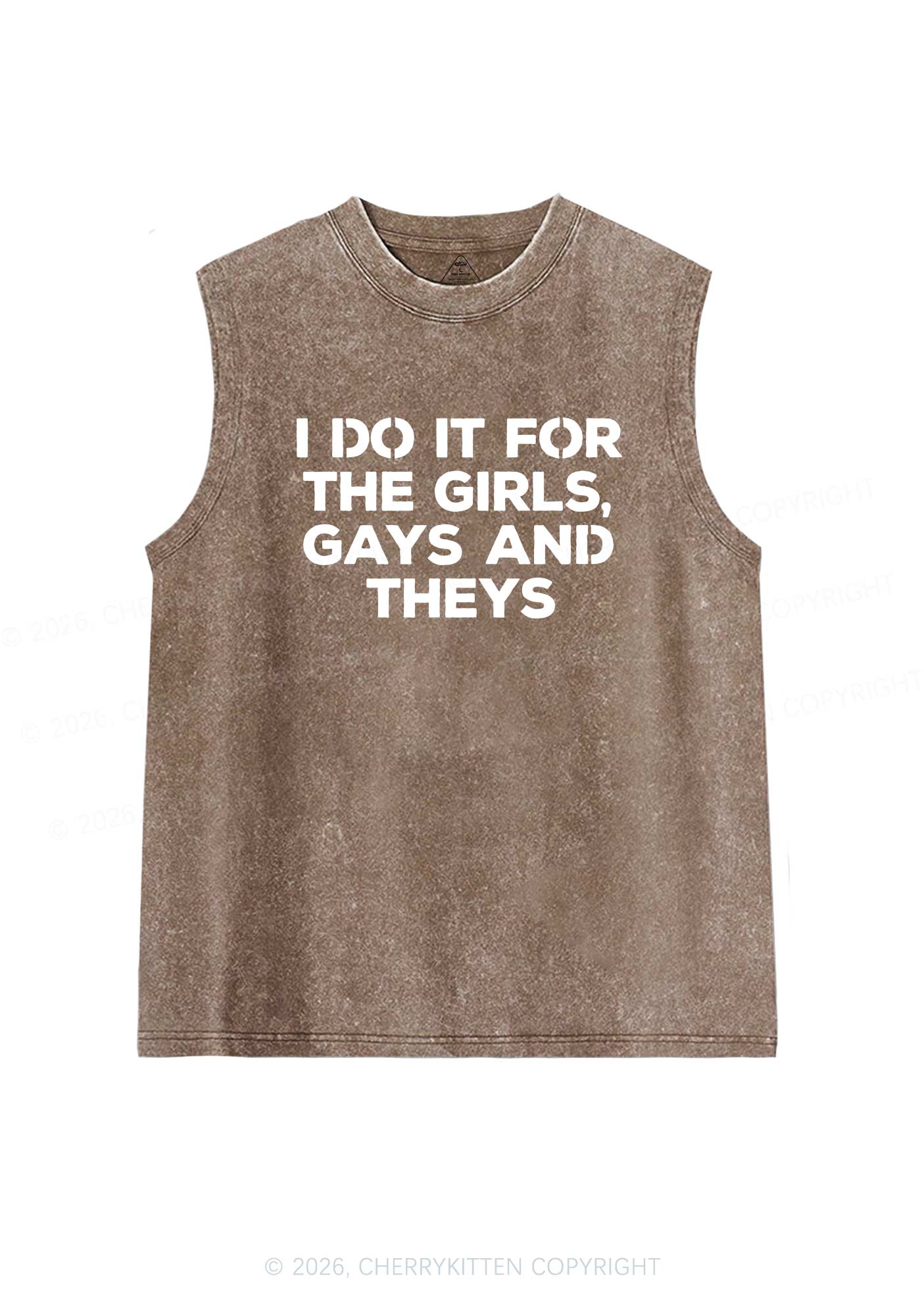 Girls Gays Theys Pride Y2K Washed Muscle Tank Cherrykitten