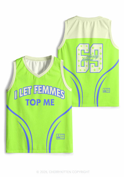 Neon Green I Let Femmes Top Me Pride Y2K Sport Jersey Tank Cherrykitten