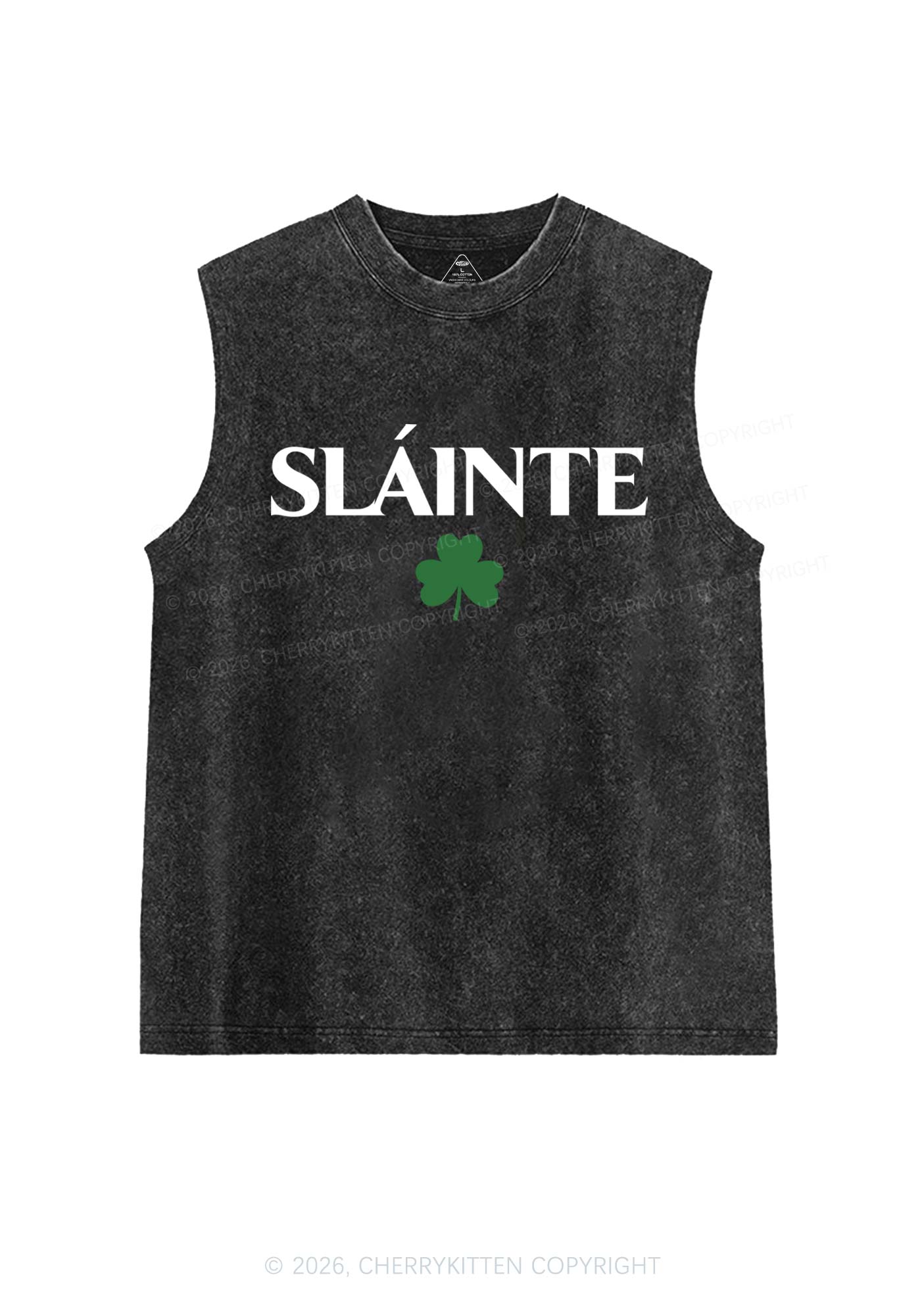 Slainte St Patricks Y2K Washed Tank Cherrykitten