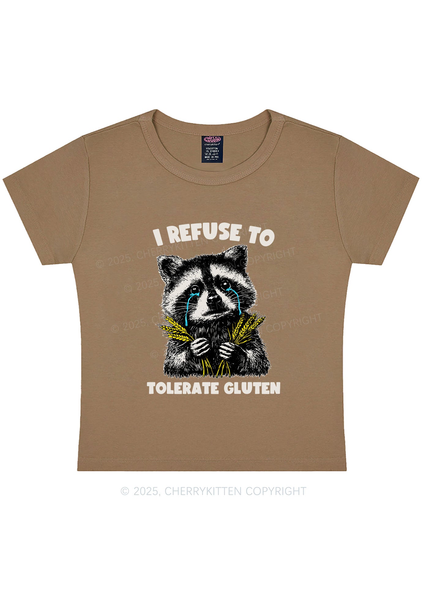 Refuse To Tolerate Gluten Y2K Baby Tee Cherrykitten