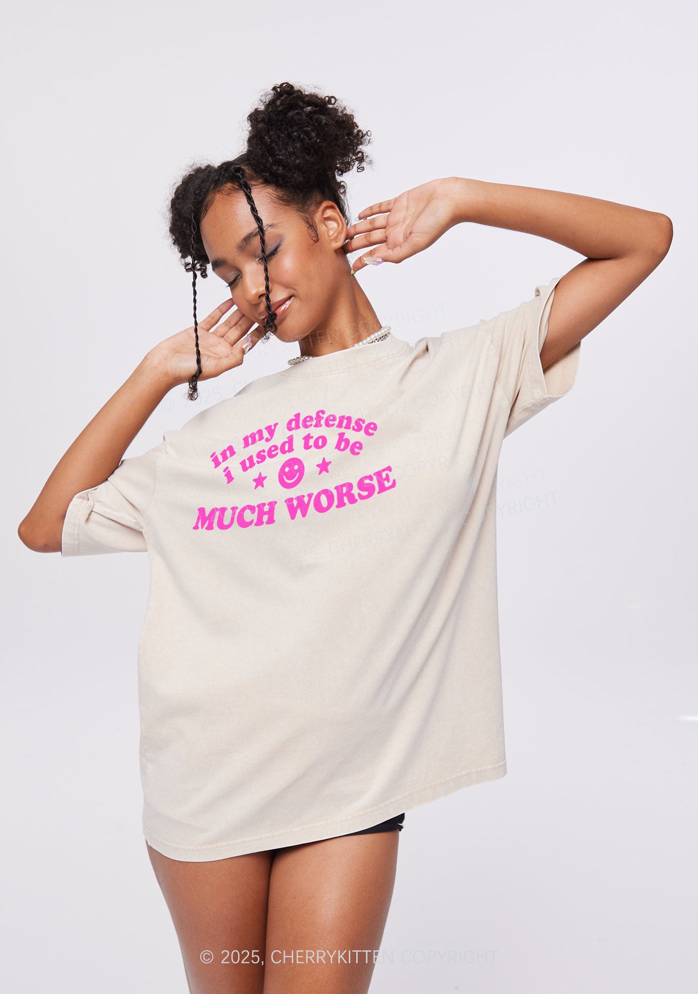 Much Worse Y2K Shirts Washed Tee Cherrykitten