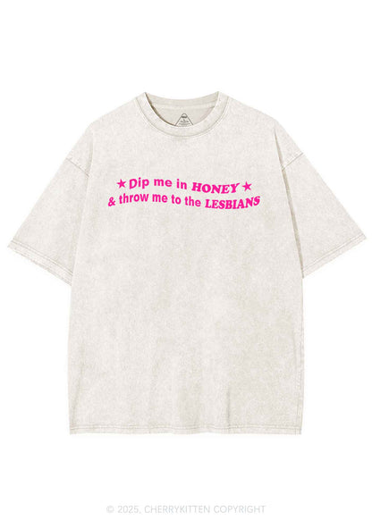 Honey Lesbians Pride Y2K Shirts Washed Tee Cherrykitten