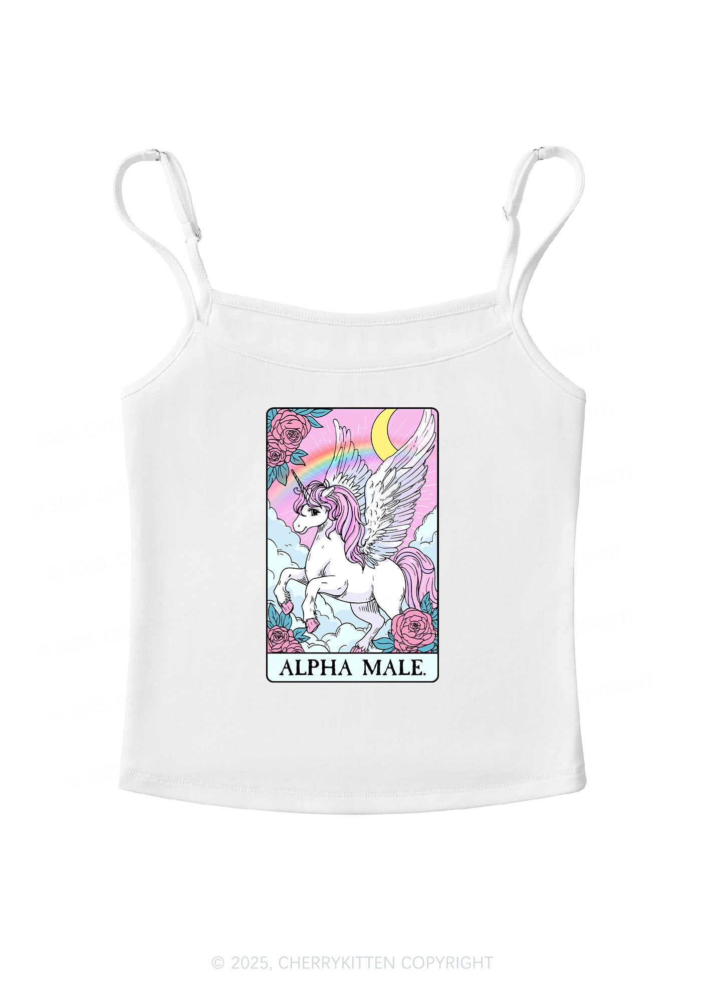 Rose Unicorn Alpha Male Y2K Spaghetti Strap Cami Cherrykitten