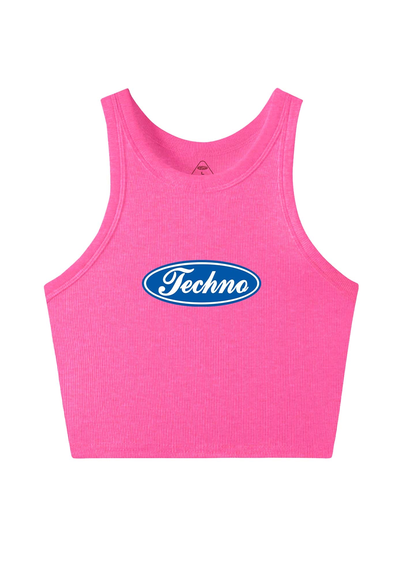 Oval Techno Y2K Crop Tank Top Cherrykitten