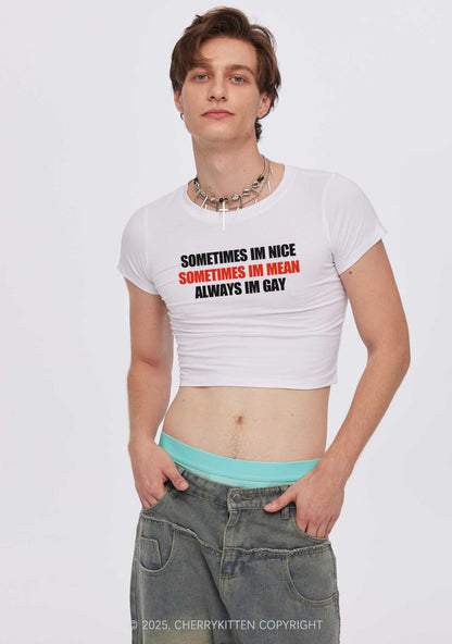Sometimes Im Mean Y2K Baby Tee Cherrykitten