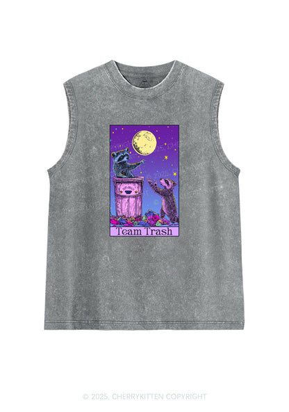 Team Trash Y2K Washed Tank Cherrykitten
