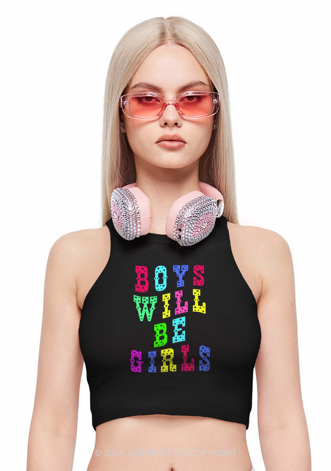 Boys Will Be Girls Pride Y2K Crop Tank Top Cherrykitten