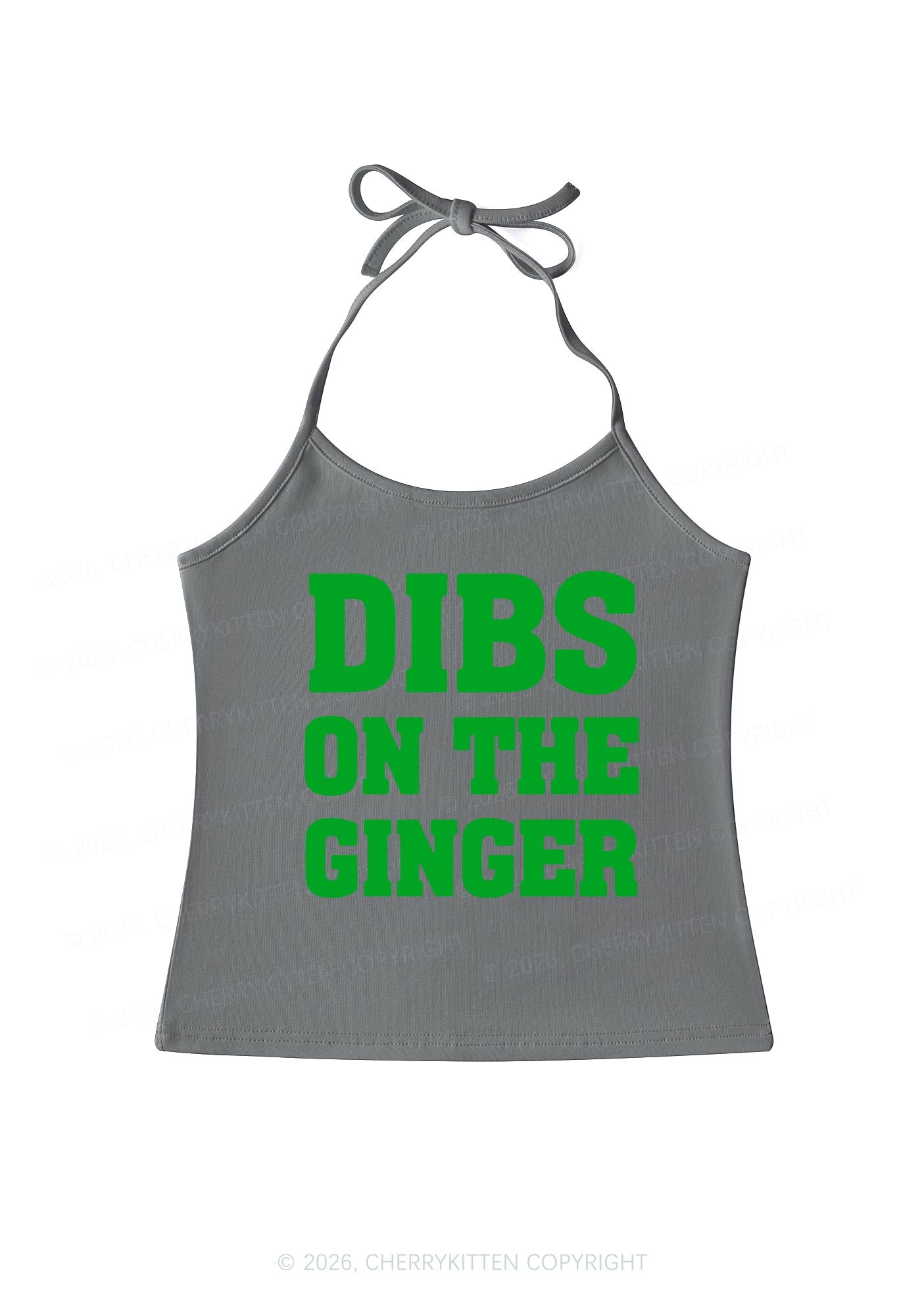 Dibs On The Ginger St Patricks Y2K Halter Neck Cami Cherrykitten