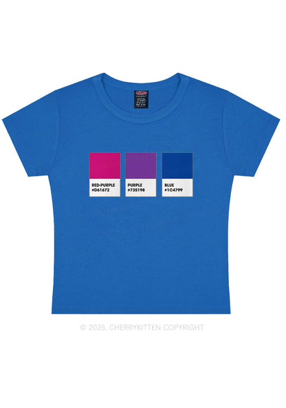 Bisexual Flag Colors Pride Y2K Baby Tee Cherrykitten