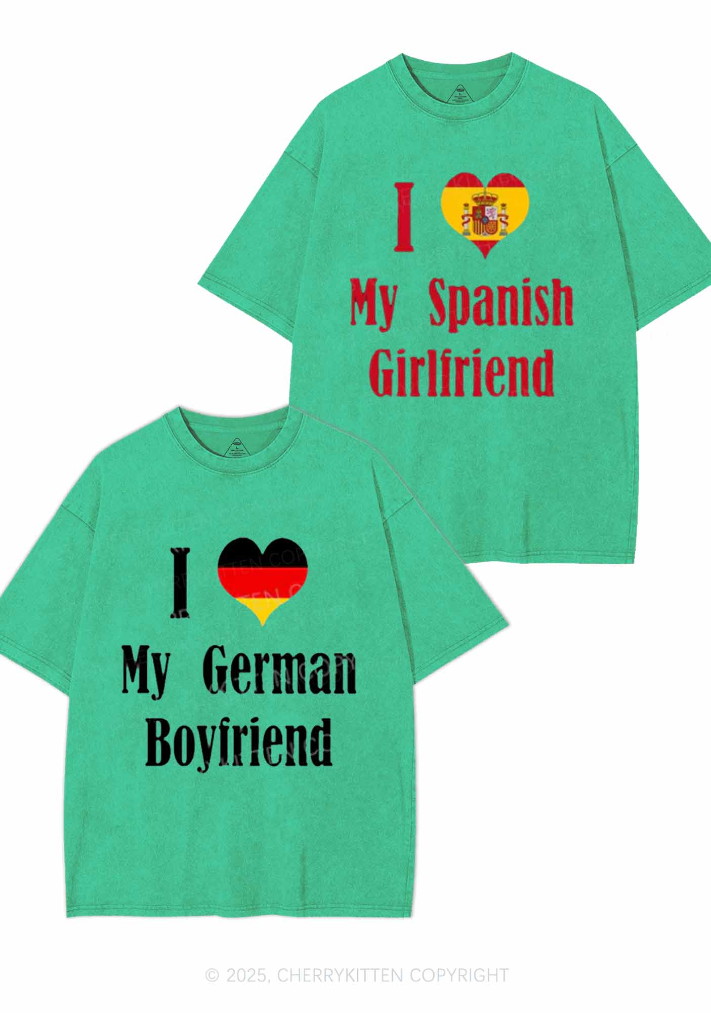 Custom Country Y2K Valentine's Day Washed Tee Cherrykitten