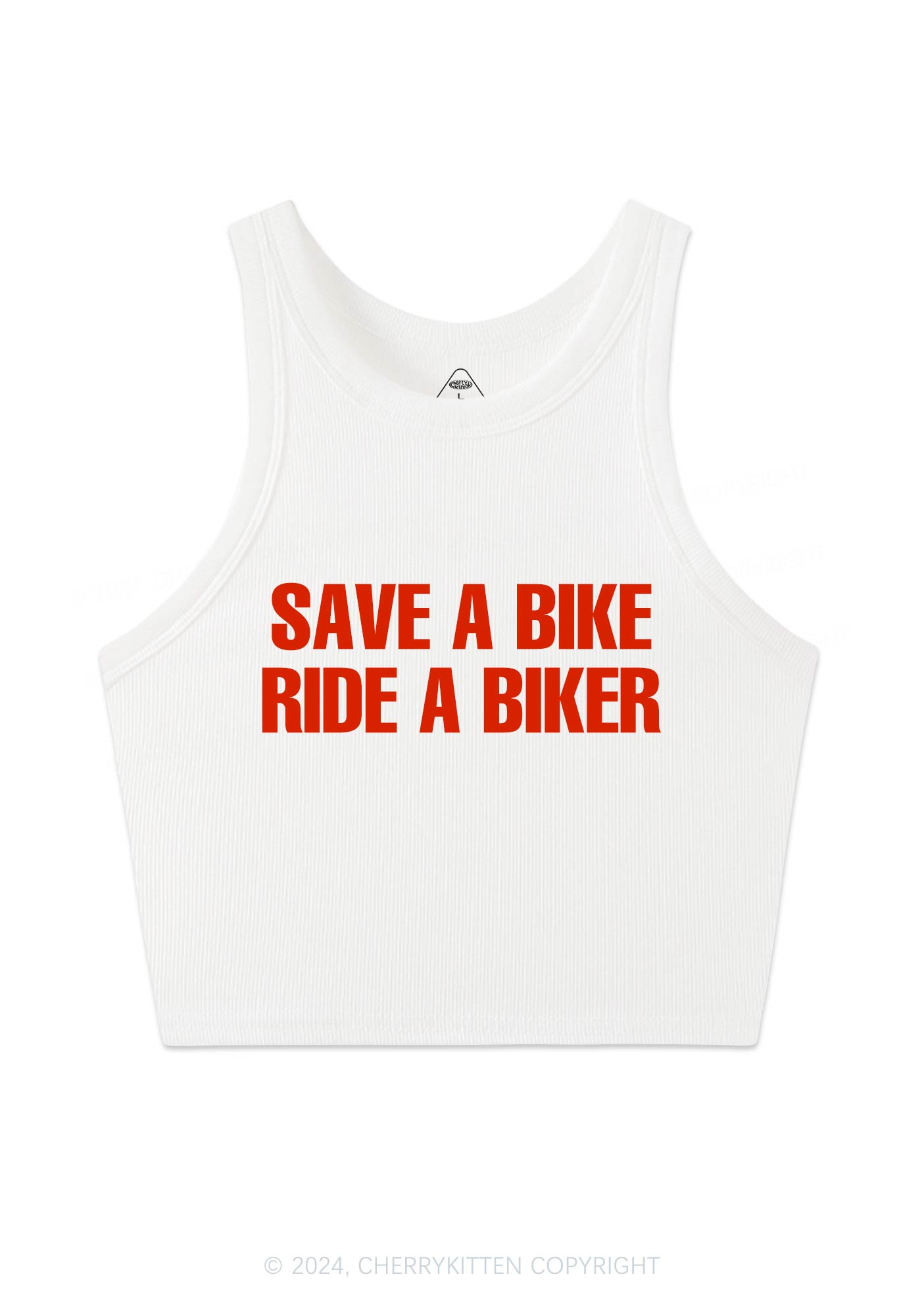 Save Bike Ride Biker Y2K Crop Tank Top Cherrykitten