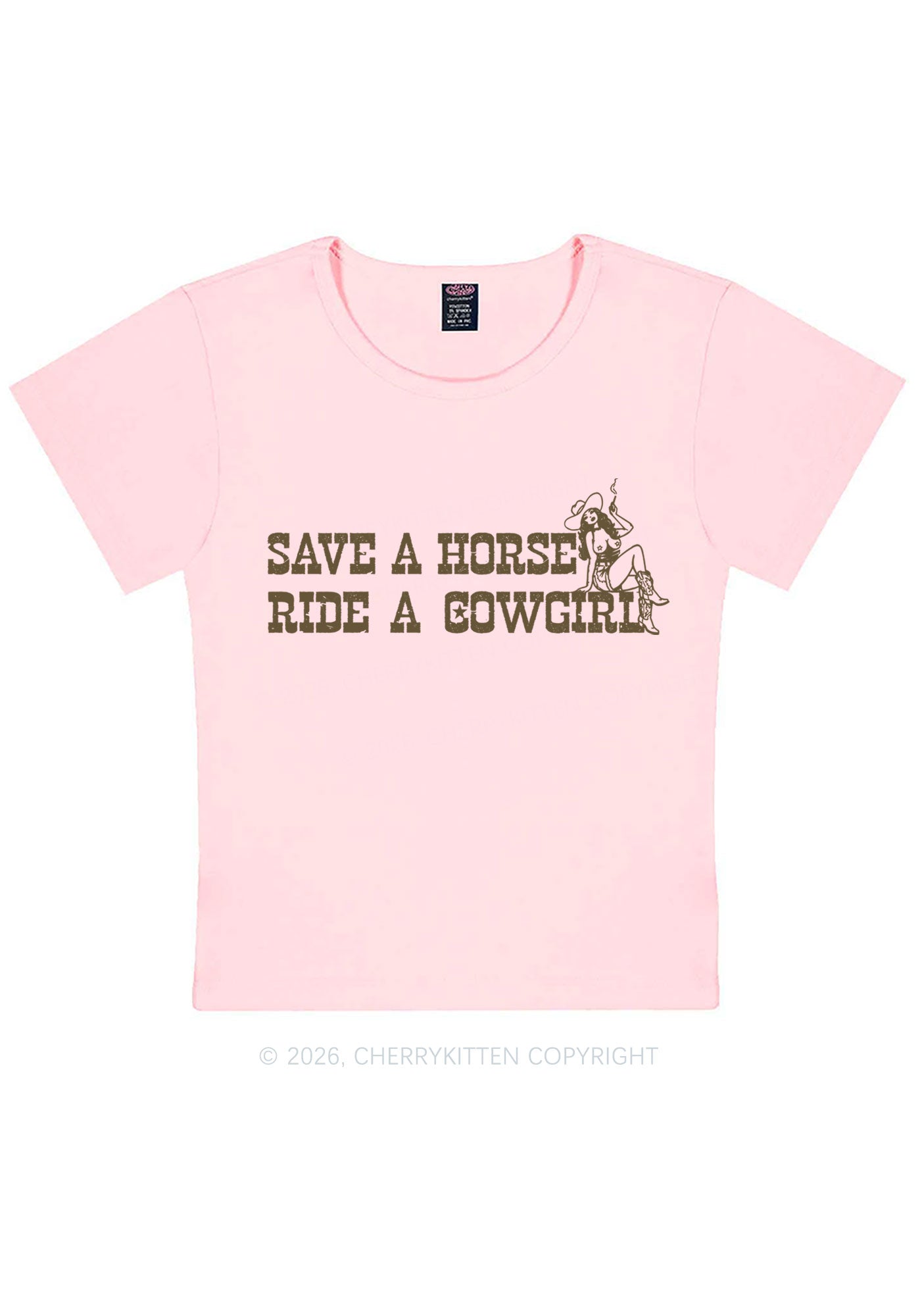 Ride Western Cowgirl Y2K Baby Tee Cherrykitten